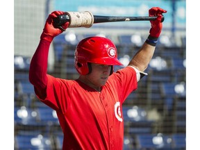 Shortstop Logan Warmoth works out during the Vancouver Canadians' batting practise on Thursday at Nat Bailey Stadium. He was the Toronto Blue Jays’ first pick in June’s amateur draft, going 22nd overall.