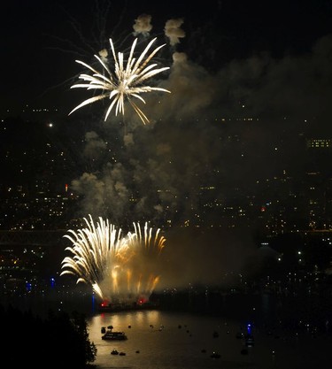 The Akariya Fireworks team from Japan competes in the Honda Celebration of Light at English Bay Vancouver, July 29, 2017.