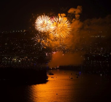 The Akariya Fireworks team from Japan competes in the Honda Celebration of Light at English Bay Vancouver, July 29, 2017.