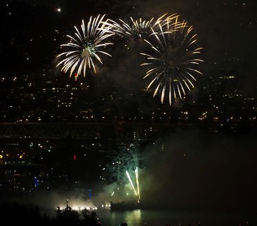 The Akariya Fireworks team from Japan competes in the Honda Celebration of Light at English Bay Vancouver, July 29, 2017.