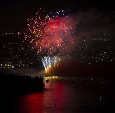The Akariya Fireworks team from Japan competes in the Honda Celebration of Light at English Bay Vancouver, July 29, 2017.