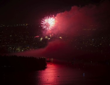 The Akariya Fireworks team from Japan competes in the Honda Celebration of Light at English Bay Vancouver, July 29, 2017.