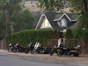 Kelowna Hells Angels hold 'church' meeting recently at their clubhouse, which is the subject of a civil forfeiture court battle.