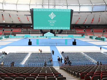 The stage at BC Place on the morning of July 11. Ismailis across Canada celebrated at venues set up in a similar way.