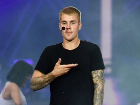 Justin Bieber performs at The RDS