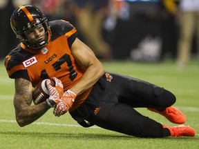 B.C. Lions receiver Nick Moore had a career-high 220 yards receiving on Saturday against the Hamilton Tiger-Cats.