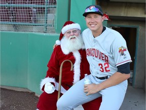 Pitcher Nate Pearson of the Vancouver Canadians. And, you know, Santa.