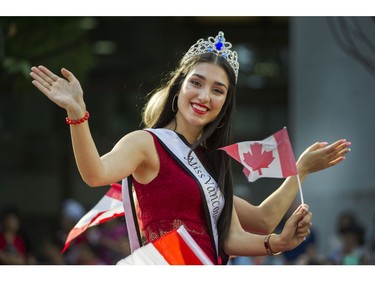 Miss Vancouver Lia Fallah attended the Canada150 parade in Vancouver, B.C., July 2, 2017.