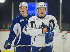 Vancouver Canucks prospects Adam Gaudette (left) and Brock Boeser are among the highest rated of the team's youngsters.
