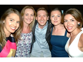 Staff members with the Breakfast Club of Canada were all smiles after raising $250,000 at a Shooting for the Stars gala in Kelowna for their meals program. From the left: Mandy Descautels, Karen Wilson, Ben Neumer, Meagan Conn and Josee Desjardins.