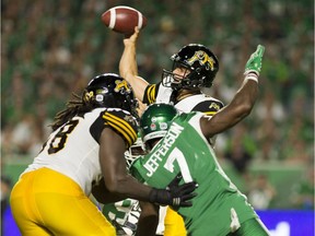 Hamilton Ti-Cats quarterback Zach Collaros has been sacked six times already this season, making him a prime target for the aggressive B.C. Lions defence.
