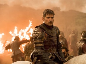 FILE - This file image released by HBO shows Nikolaj Coster-Waldau as Jaime Lannister in an episode of "Game of Thrones," which aired Sunday, Aug. 6, 2017. Hackers released a July 27, 2017, email from HBO in which the company expressed willingness to pay them $250,000 as part of a negotiation over electronic data swiped from HBOs servers. The hacked HBO material included scripts from five "Game of Thrones" episodes. HBO declined to comment. A person close to the investigation confirmed the authenticity of the email, but said it was an attempt to buy time and assess the situation. (Macall B. Polay/HBO via AP, File) ORG XMIT: NYBZ540