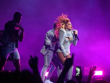 Lady Gaga performs during her "Joanne" world tour at Rogers Arena on August 1, 2017, in Vancouver.
