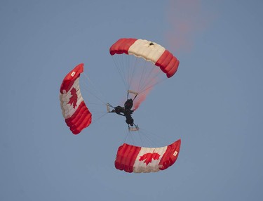 Canadian Armed Forces Skyhawks perform at the Abbotsford Airshow.