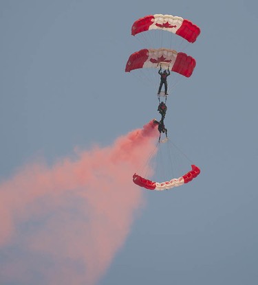Canadian Armed Forces Skyhawks perform at the Abbotsford Airshow.