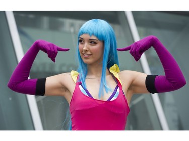 Britt costumed as MeMe Chan, strikes a pose outside the Anime Revolution Summer convention at Canada Place August 04-06.