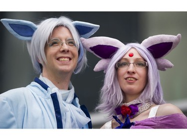 Thomas Hancock, dressed as Glaceon and Veronica Prentice dressed as Espeon attend the Anime Revolution Summer convention at Canada Place August 04-06.