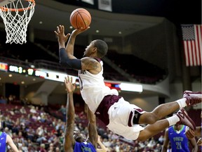 Texas A&M's Anthony Collins takes a shot during a game in December, 2015.