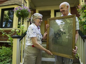 Saskia Bergmans (L) and Michael Levenston (R) meet at Levenston's home, Vancouver, July 13 2017.