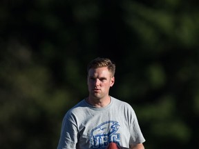 UBC Thunderbirds running backs coach Taylor Nill watch football practice in Vancouver, B.C., on Monday August 28, 2017. Nill has been hired by his father, head coach Blake Nill.