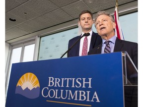 Minister of the Environment and Climate Change Strategy George Heyman is joined by Attorney General David Eby to make an announcement about the Trans Mountain Pipeline expansion project last week.