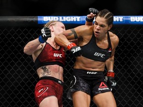 UFC 215: Nunes v Shevchenko 2

EDMONTON, AB - SEPTEMBER 09:  Amanda Nunes, right, fights Valentina Shevchenko during UFC 215 at Rogers Place on September 9, 2017 in Edmonton, Canada. (Photo by Codie McLachlan/Getty Images) ORG XMIT: 775036300
Codie McLachlan, Getty Images