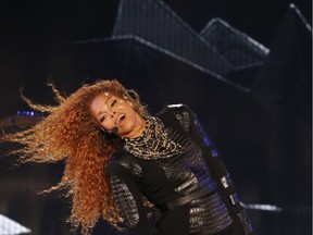 Janet Jackson performing during the Dubai World Cup horse racing event in 2016.