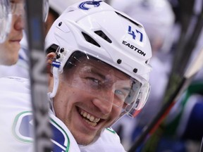 Sven Baertschi hopes to have more to smile about next season.