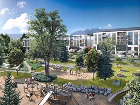 An artist's rendering of Green on Queensbury, a project from Qualex Landmark Northern Limited Partnership in North Vancouver. [PNG Merlin Archive] PNG
