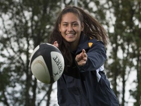 Shoshana Seumanutafa scored three tries and was the direct result of UBC being awarded a penalty try in the 'Birds historic season opening victory over the Alberta Pandas on Friday night.