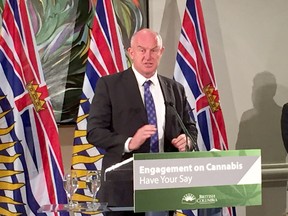 Minister of Public Safety and Solicitor General Mike Farnworth will make an announcement Monday about the future of non-medical cannabis regulation in B.C.