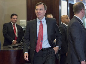 Finance Minister Bill Morneau heads to the morning session as the Liberal cabinet meets in St. John's, N.L. on Wednesday, Sept. 13, 2017.