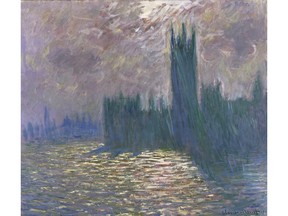 Claude Monet, Londres. Le Parlement. Reflets sur la Tamise, oil on canvas, is in Claude Monet's Secret Garden at the Vancouver Art Gallery, to Sunday, Oct. 4. Photo: Bridgeman Giraudon/Press