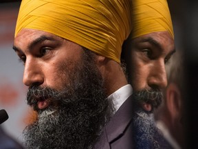 Jagmeet Singh speaks during the final federal NDP leadership debate in Vancouver earlier this month.