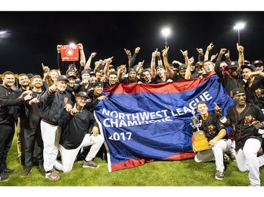 The Vancouver Canadians won the championship against Eugene Emeralds in the Northwest League series.