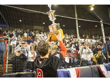 Vancouver Canadians celebrate Northwest League title.