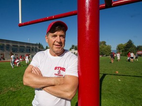 Dave Ruzycki, football coach at St. Thomas More, is pictured in Burnaby on Sept. 26.