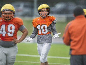 New Westminster Secondary school's Sammy Sidhu is a two-sport athlete, excelling at both football and wrestling.