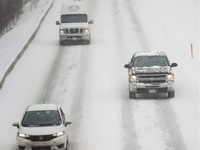 Ice and packed snow made for hazardous road conditions on the Sea-to-Sky highway Friday, January 6, 2017.