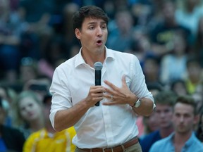 Prime Minister Justin Trudeau responds to questions during a town hall at UBC Okanagan in Kelowna earlier this month.