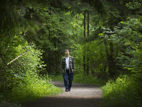Steven Pettigrew in Hawthorne Park in Surrey, B.C., May 31, 2017. Pettigrew is concerned about a road that will be built through the park near his home, Hawthorne Park.