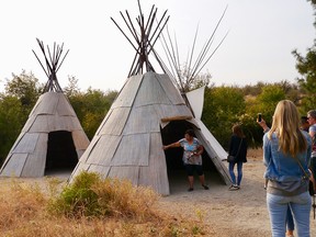 Teepees in the recreated village at the Nk’Mip Desert Cultural Centre in Osoyoos.