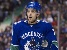 Vancouver Canucks  centre Brandon Sutterduring a break in play against the Washington Capitals in the first period of a regular season NHL hockey game at Rogers Arena, Vancouver, October 26 2017.  Gerry Kahrmann  /  PNG staff photo) ( Prov / Sun News ) 00051155A  [PNG Merlin Archive]
Gerry Kahrmann, PNG