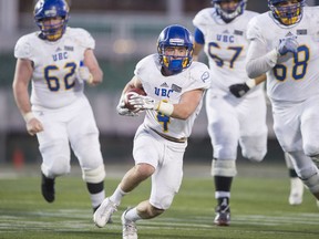 UBC Thunderbirds running back Ben Cummings rushed for 143 yards on 19 carries Saturday afternoon against the Manitoba Bisons.