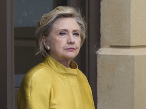 Hillary Clinton at Swansea University where she was given a Honorary Doctorate of Laws on Oct. 14, 2017 in Swansea, Wales.