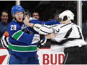 Defenceman Andrey Pedan was placed on waivers by the Vancouver Canucks on Monday with the intent of sending him to the Utica Comets of the AHL.