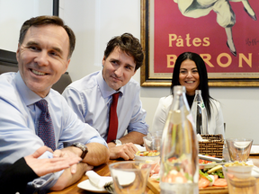 Bill Morneau and Justin Trudeau: a couple of regular, middle class guys out for pizza and some tax talk.