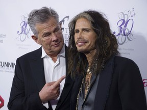 Steven Tyler with David Foster on the red carpet at the David Foster Foundation 30th Anniversary Miracle Gale and Concert, at Rogers Arena on Saturday.