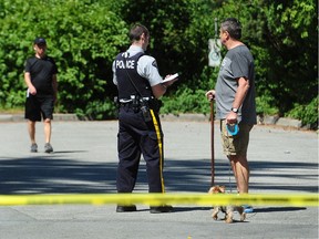 BURNABY, BC., July 19, 2017 -- Burnaby RCMP on scene at Central Park where the suspicious death of a thirteen year old girl is under investigation in Burnaby, BC., July 19, 2017. Further details to be released at 1:30pm (NICK PROCAYLO/PostMedia) 00050000A ORG XMIT: 00050000A [PNG Merlin Archive] NICK PROCAYLO, PNG