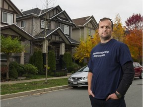 Greg Garner poses for a photo in the Clayton Heights neighbourhood in Surrey. Garner is disputing a claim from the City of Surrey that a complaint was lodged against him and his rental suite.
